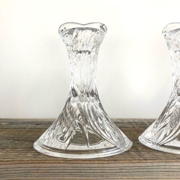 Lead crystal candlesticks set of 3 - Picture 2 of 4